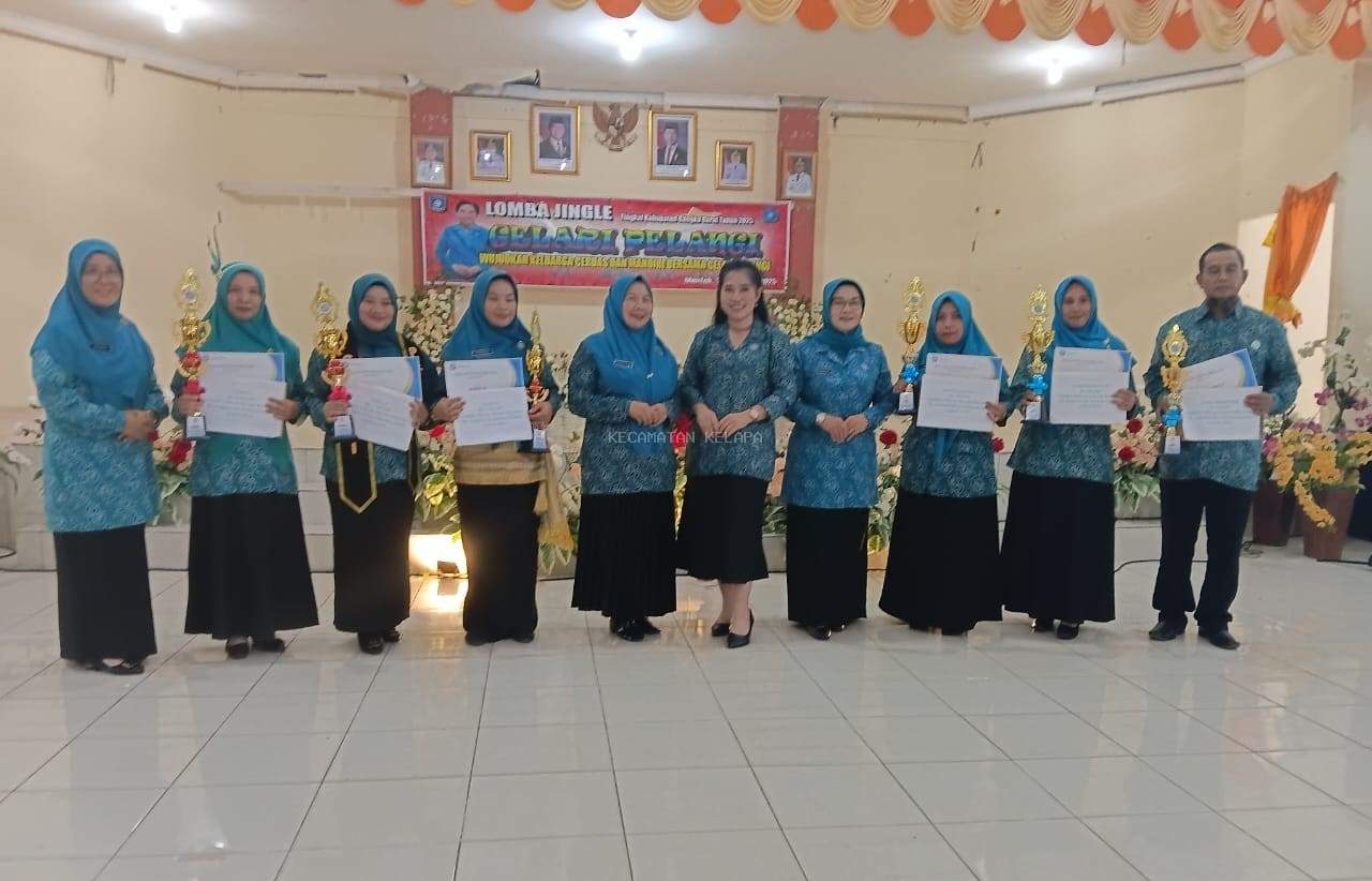 TP-PKK KECAMATAN KELAPA RAIH JUARA 1 LOMBA JINGLE GELARI PELANGI TINGKAT KABUPATEN